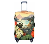 LPSRTWE Travel Luggage Cover Anti-Scratch Suitcase Cover Protector Elastic Thicken Luggage Protector Washable Baggage Covers Summer hawaiian Suitcase Sleeve Fit 18-32 Inch Luggage, Black, XL