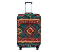 LPSRTWE Travel Luggage Cover Anti-Scratch Suitcase Cover Protector Elastic Thicken Luggage Protector Washable Baggage Covers Ethnic Geometric Pattern Suitcase Sleeve Fit 18-32 Inch Luggage, Black, M
