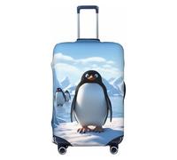 LPSRTWE Travel Luggage Cover Anti-Scratch Suitcase Cover Protector Elastic Thicken Luggage Protector Washable Baggage Covers Penguin Antarctica Ice Suitcase Sleeve Fit 18-32 Inch Luggage, Black, XL