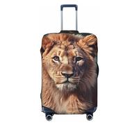 LPSRTWE Travel Luggage Cover Anti-Scratch Suitcase Cover Protector Elastic Thicken Luggage Protector Washable Baggage Covers Art Lion Suitcase Sleeve Fit 18-32 Inch Luggage, Black, XL