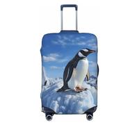 LPSRTWE Travel Luggage Cover Anti-Scratch Suitcase Cover Protector Elastic Thicken Luggage Protector Washable Baggage Covers Snow mountain penguin Suitcase Sleeve Fit 18-32 Inch Luggage, Black, M