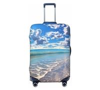 LPSRTWE Travel Luggage Cover Anti-Scratch Suitcase Cover Protector Elastic Thicken Luggage Protector Washable Baggage Covers Beautiful cloud beach Suitcase Sleeve Fit 18-32 Inch Luggage, Black, M