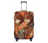 LPSRTWE Travel Luggage Cover Anti-Scratch Suitcase Cover Protector Elastic Thicken Luggage Protector Washable Baggage Covers Africa Ethnic Pottery Suitcase Sleeve Fit 18-32 Inch Luggage, Black, S
