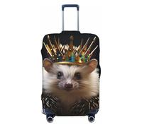 LPSRTWE Travel Luggage Cover Anti-Scratch Suitcase Cover Protector Elastic Thicken Luggage Protector Washable Baggage Covers Crown with Hedgehog Suitcase Sleeve Fit 18-32 Inch Luggage, Black, S