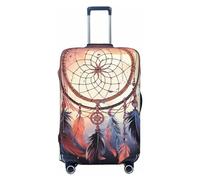 LPSRTWE Travel Luggage Cover Anti-Scratch Suitcase Cover Protector Elastic Thicken Luggage Protector Washable Baggage Covers Native American Dream Catcher Suitcase Sleeve Fit 18-32 Inch Luggage, Black