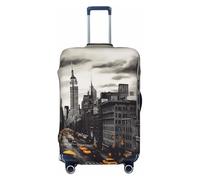 LPSRTWE Travel Luggage Cover Anti-Scratch Suitcase Cover Protector Elastic Thicken Luggage Protector Washable Baggage Covers Love from New York Suitcase Sleeve Fit 18-32 Inch Luggage, Black, XL