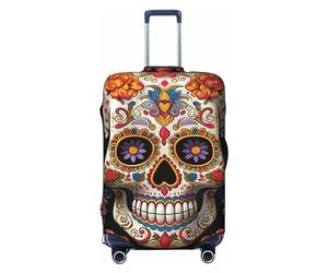 LPSRTWE Travel Luggage Cover Anti-Scratch Suitcase Cover Protector Elastic Thicken Luggage Protector Washable Baggage Covers Sugar Skulls Suitcase Sleeve Fit 18-32 Inch Luggage, Black, XL
