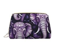 LPSRTWE Travel Makeup Bag for Women Large Capacity Cosmetic Bags PU Leather Waterproof Toiletry Bag Cartoon Cute Elephant Makeup Pouch Portable Wide Open Make Up Organizer with Zipper, White, One Size