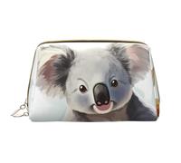 LPSRTWE Travel Makeup Bag for Women Large Capacity Cosmetic Bags PU Leather Waterproof Toiletry Bag Koala and Butterfly Makeup Pouch Portable Wide Open Make Up Organizer with Zipper, White, One Size