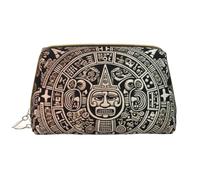 LPSRTWE Travel Makeup Bag for Women Large Capacity Cosmetic Bags PU Leather Waterproof Toiletry Bag Mayan Calendar End of The World Makeup Pouch Portable Wide Open Make Up Organizer with Zipper,