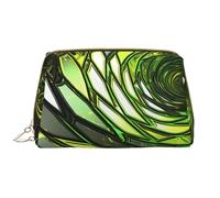 LPSRTWE Travel Makeup Bag for Women Large Capacity Cosmetic Bags PU Leather Waterproof Toiletry Bag Abstract Green Snake Makeup Pouch Portable Wide Open Make Up Organizer with Zipper, White, One Size