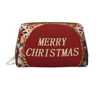 LPSRTWE Travel Makeup Bag for Women Large Capacity Cosmetic Bags PU Leather Waterproof Toiletry Bag Merry Christmas too Makeup Pouch Portable Wide Open Make Up Organizer with Zipper, White, One Size
