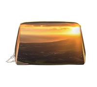 LPSRTWE Travel Makeup Bag for Women Large Capacity Cosmetic Bags PU Leather Waterproof Toiletry Bag Sunrise Over Hawaii Makeup Pouch Portable Wide Open Make Up Organizer with Zipper, White, One Size