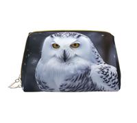 LPSRTWE Travel Makeup Bag for Women Large Capacity Cosmetic Bags PU Leather Waterproof Toiletry Bag Arctic Owl Makeup Pouch Portable Wide Open Make Up Organizer with Zipper, White, One Size