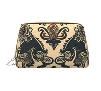 LPSRTWE Travel Makeup Bag for Women Large Capacity Cosmetic Bags PU Leather Waterproof Toiletry Bag Asian Elephants Makeup Pouch Portable Wide Open Make Up Organizer with Zipper, White, One Size