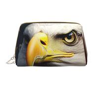 LPSRTWE Travel Makeup Bag for Women Large Capacity Cosmetic Bags PU Leather Waterproof Toiletry Bag American Animal Eagle Makeup Pouch Portable Wide Open Make Up Organizer with Zipper, White, One Size
