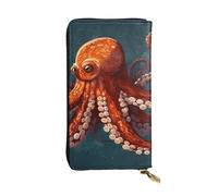 LPSRTWE Ultra Slim Thin Leather Women Wallet Animal Octopus Long Coin Purse Credit Card Holder Bifold Clutch, Black, One Size, Classic