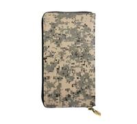 LPSRTWE Ultra Slim Thin Leather Women Wallet Army Digital Camouflage Long Coin Purse Credit Card Holder Bifold Clutch, Black, One Size, Classic