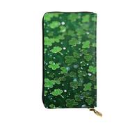 LPSRTWE Ultra Slim Thin Leather Women Wallet Background st patrick's day glitter Long Coin Purse Credit Card Holder Bifold Clutch, Black, One Size, Classic