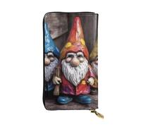 LPSRTWE Ultra Slim Thin Leather Women Wallet Colorful Gnomes Long Coin Purse Credit Card Holder Bifold Clutch, Black, One Size, Classic