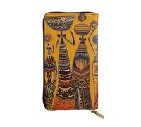 LPSRTWE Ultra Slim Thin Leather Women Wallet Creative African Culture Long Coin Purse Credit Card Holder Bifold Clutch, Black, One Size, Classic