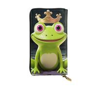 LPSRTWE Ultra Slim Thin Leather Women Wallet Crown frog Long Coin Purse Credit Card Holder Bifold Clutch, Black, One Size, Classic