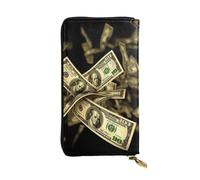 LPSRTWE Ultra Slim Thin Leather Women Wallet Dollar Sign Money Long Coin Purse Credit Card Holder Bifold Clutch, Black, One Size, Classic