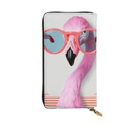 LPSRTWE Ultra Slim Thin Leather Women Wallet Hello Glasses Flamingo Long Coin Purse Credit Card Holder Bifold Clutch, Black, One Size, Classic