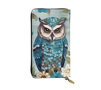 LPSRTWE Ultra Slim Thin Leather Women Wallet Owl Spring Flowers Turquoise Long Coin Purse Credit Card Holder Bifold Clutch, Black, One Size, Classic