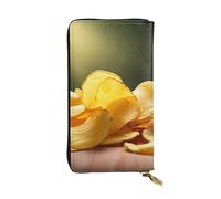 LPSRTWE Ultra Slim Thin Leather Women Wallet Potato Chips Long Coin Purse Credit Card Holder Bifold Clutch, Black, One Size, Classic