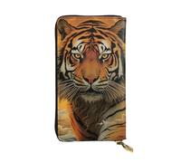 LPSRTWE Ultra Slim Thin Leather Women Wallet Rising Sun Tiger Long Coin Purse Credit Card Holder Bifold Clutch, Black, One Size, Classic