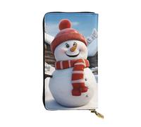 LPSRTWE Ultra Slim Thin Leather Women Wallet Sign Snowman Long Coin Purse Credit Card Holder Bifold Clutch, Black, One Size, Classic