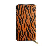 LPSRTWE Ultra Slim Thin Leather Women Wallet Tiger Stripes Orange Long Coin Purse Credit Card Holder Bifold Clutch, Black, One Size, Classic