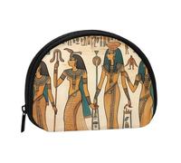 LPSRTWE Watercolor Giraffes Mini Coin Purse Pouch Change Holder, Shell Shape Zip Around Wallet,Credit Card Holder for Women, Women In Ancient Egypt, One Size