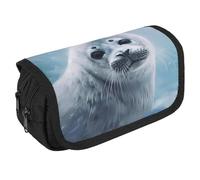 LPSTYMD Harp Seal Painting Wallpaper Large Pencil Case High Capacity Pencil Pouch Aesthetic Holder Box Storage Bag Desk Organizer Marker Pouch Pen for Supplies Makeup Bag & Daily Use