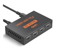 L'Puluva HDMI Splitter 1 in 4 out, 4K Splitter for 4 Monitors, 4 Way HDMI Distribution, Multi Adapter for PC, Laptop, HDTV, Projector,1 input 4 Outputs, Mirror Only, Not Extend