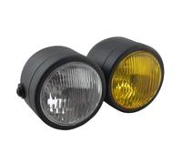 LPUYTRB Headlight Black H4 Double Twin Head Light Motorcycle For Dominator Dual Headlight Clear/Yellow Lens For Touring For Cruiser