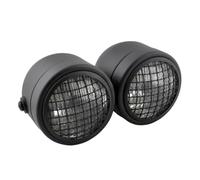 LPUYTRB Headlight Motorcycle Black H4 Double Twin Head Light For Dominator Dual Headlight Clear/Yellow Lens For Touring For Cruiser