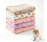 LPVVPEZ 5 Pack Puppy Blanket, Cat Dog Guinea Pig Blanket - Soft Flannel Small Pet Blankets for Bunnies, Ferrets, Hamsters, Machine Washable Reusable Cage Liners, Bedding, Sleep Mat（40 * 60cm）