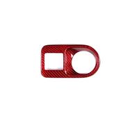 LPWMCFKP Interior Headlight Switch Frame Cover Sticker Trim Compatible for Porsche Cayenne 2018-2023 Real Carbon Fiber Car Styling Interior Accessories(Red)