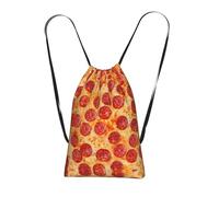 LPWTYCBV 3d Pizza Pepperoni Print Ultra-Lightweight 14l Reusable Polyester Travel Backpack For Shopping, Commuting, And Everyday Carry