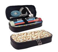 LPWTYCBV A Brood of Chickens Printed Leather Pencil Case with Zipper Seal is Very Suitable for Daily Use.