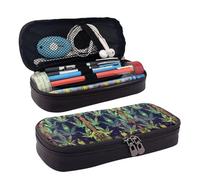 LPWTYCBV A Puff in Time Weed Marijuana Printed Leather Pencil Case with Zipper Seal is Very Suitable for Daily Use.