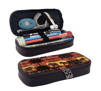 LPWTYCBV African Elephant Patchwork Printed Leather Pencil Case with Zipper Seal is Very Suitable for Daily Use.
