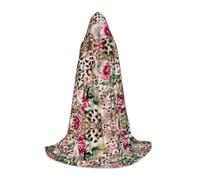 LPWTYCBV Animal Tiger Leopard Print Rose Flower Print Hooded Cape For Teenagers Comfortable And Durable Costume Cape For Halloween