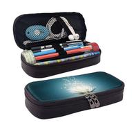 LPWTYCBV Asian Lotus Flower Printed Leather Pencil Case with Zipper Seal is Very Suitable for Daily Use.