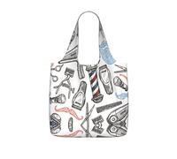 LPWTYCBV Barber Shop Monochrome Style Print Storage Bag With A Drawstring Backpack With Ripstop Polyester Fabric