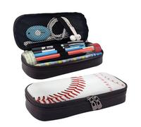 LPWTYCBV Baseball Lace Close Up Printed Leather Pencil Case with Zipper Seal is Very Suitable for Daily Use.