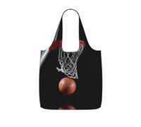 LPWTYCBV Basketball Print Storage Bag With A Drawstring Backpack With Ripstop Polyester Fabric