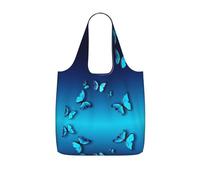 LPWTYCBV Beautiful Blue Butterfly Print Storage Bag With A Drawstring Backpack With Ripstop Polyester Fabric